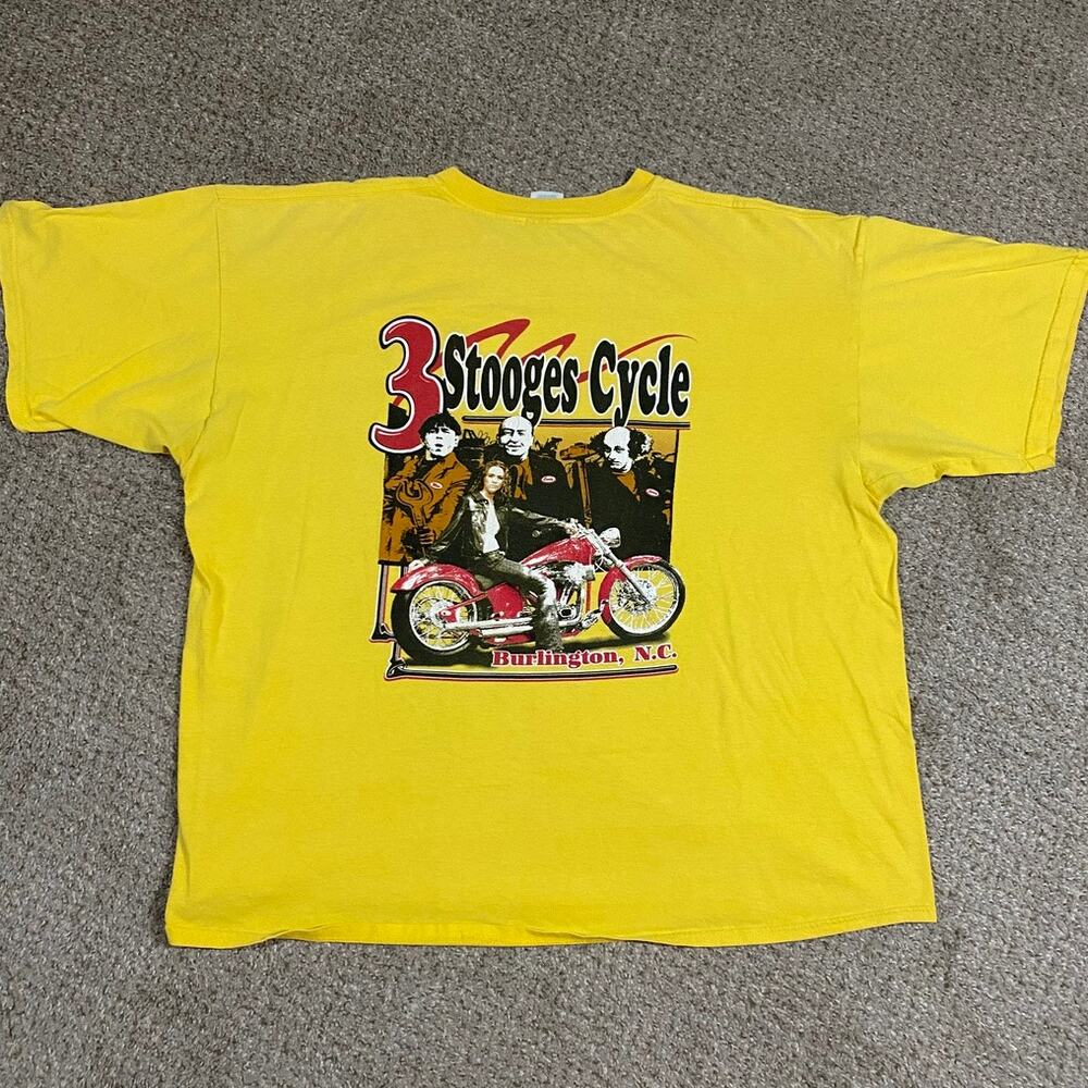 VTG Y2K Biker Chick Shirt Mens XXL 3 Stooges Cycle NC Motorcycle Funny Humor